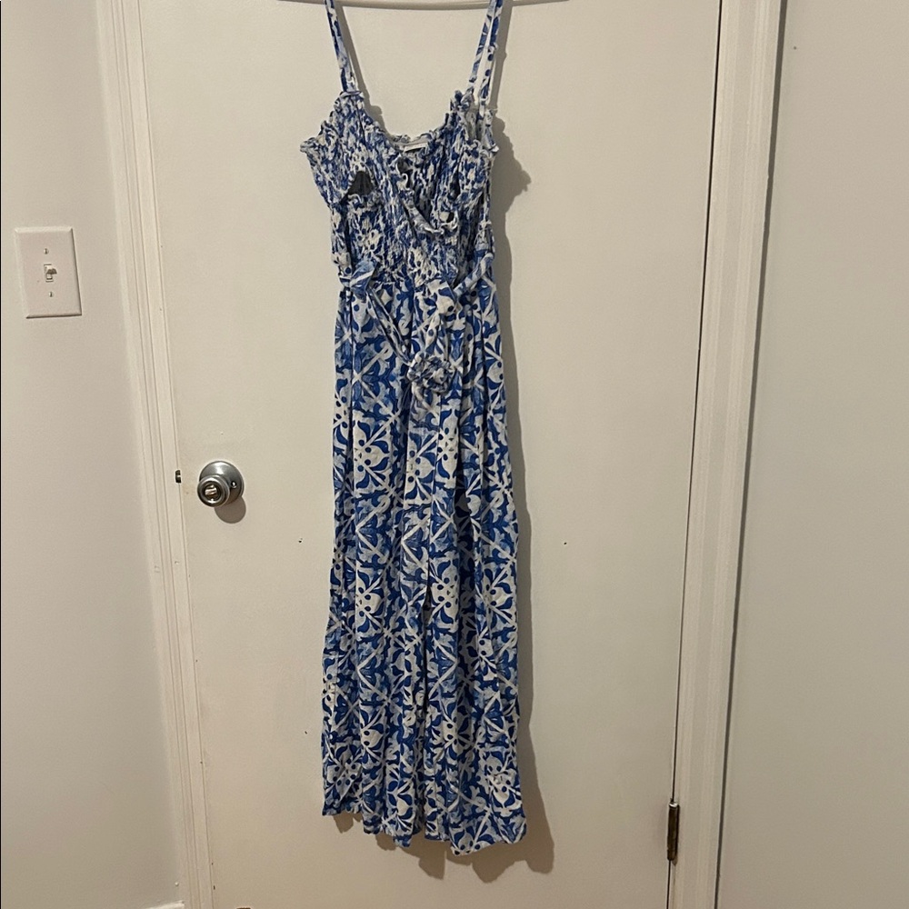 ASOS Blue and White Patterned Jumpsuit